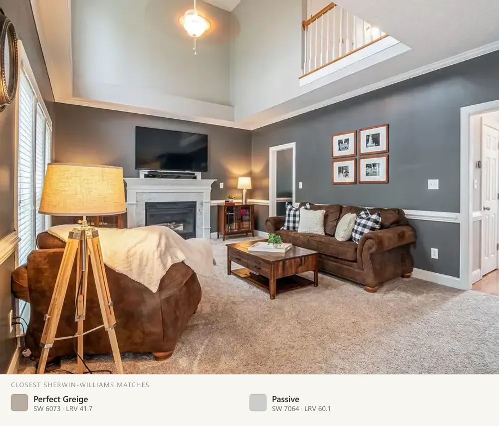 Blue-gray two-story wall