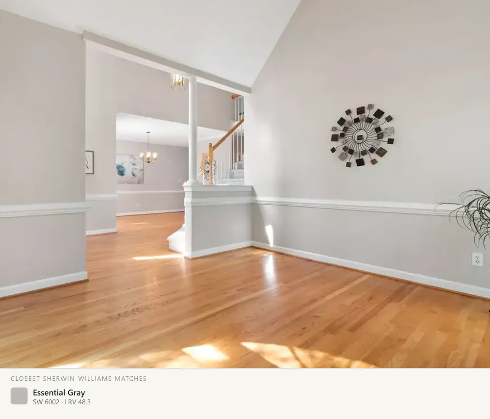 Cream and white with a chair rail
