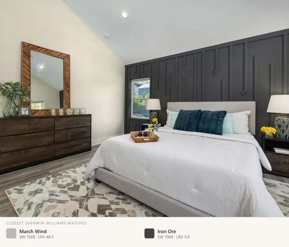 Dark painted plank wall