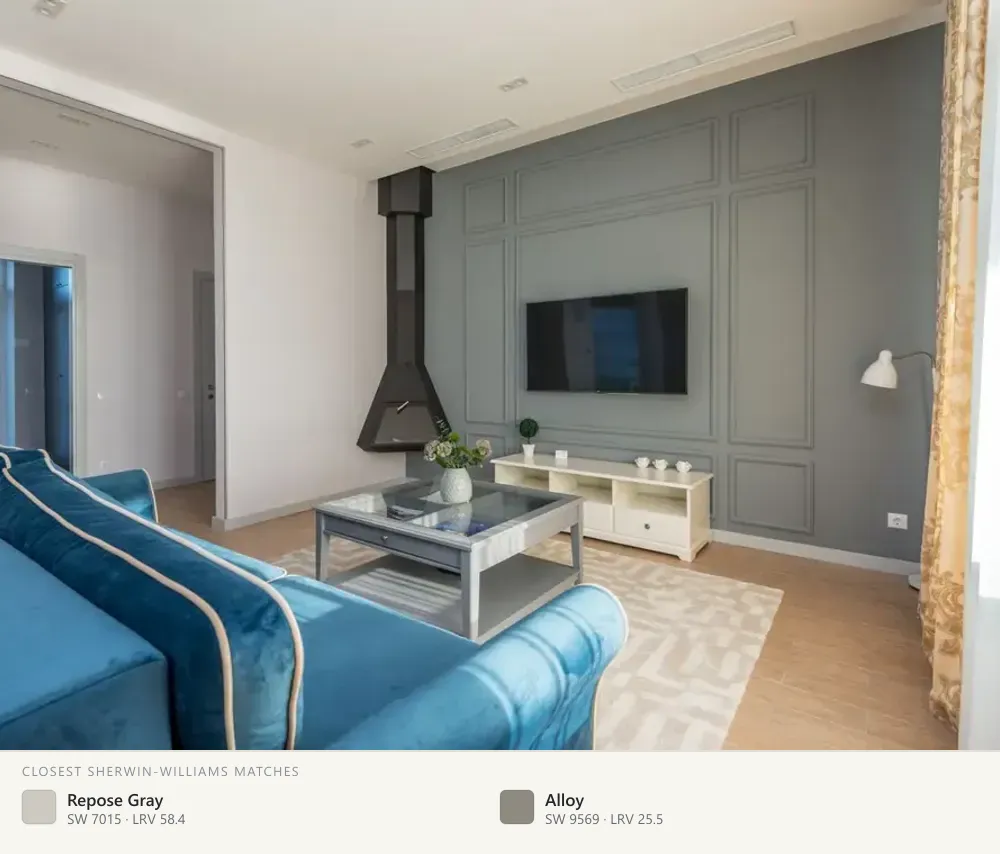Gray paneled living room