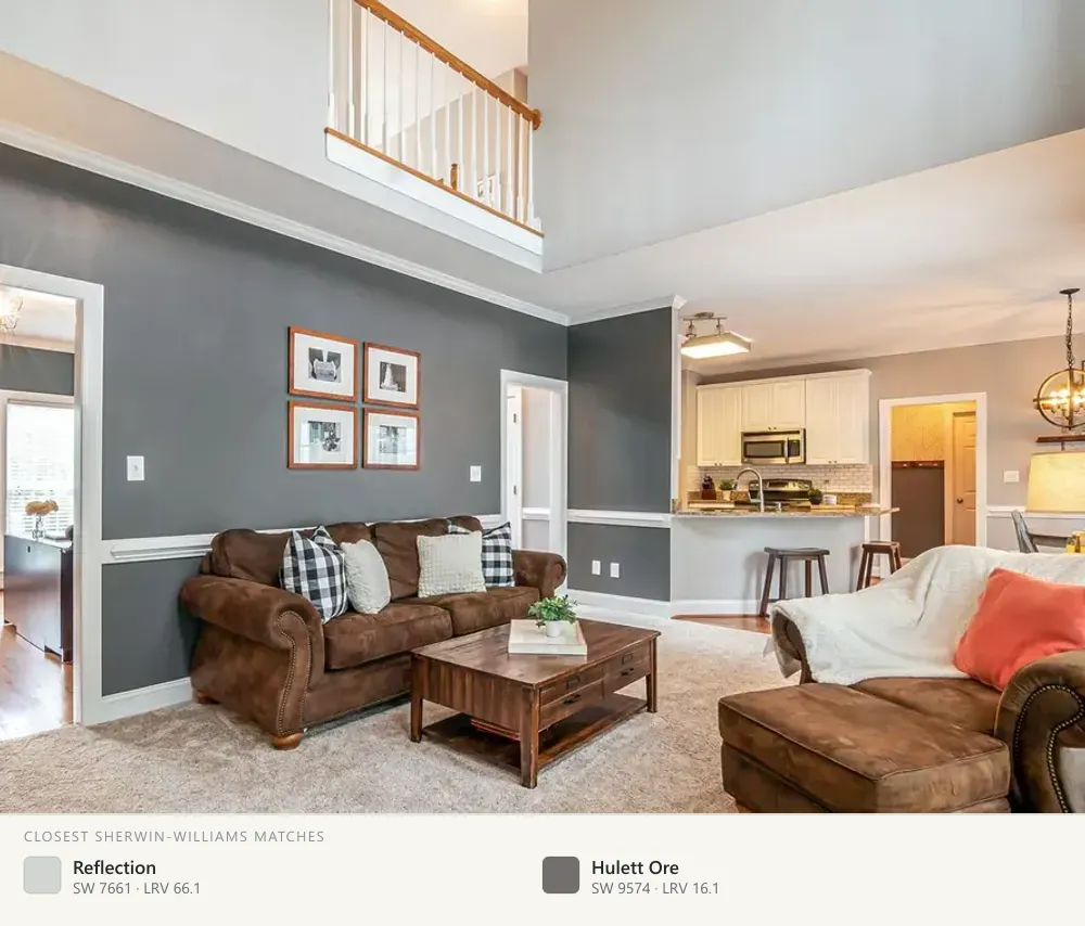 Slate blue-gray living room